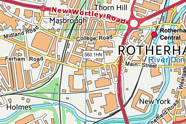 S60 1HN map - OS VectorMap District (Ordnance Survey) S60 1HN map - OS VectorMap District (Ordnance Survey)