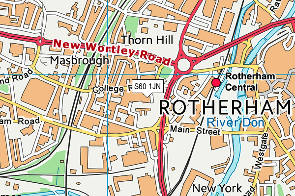 S60 1JN map - OS VectorMap District (Ordnance Survey) S60 1JN map - OS VectorMap District (Ordnance Survey)