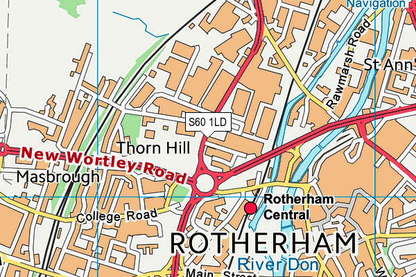 S60 1LD map - OS VectorMap District (Ordnance Survey)