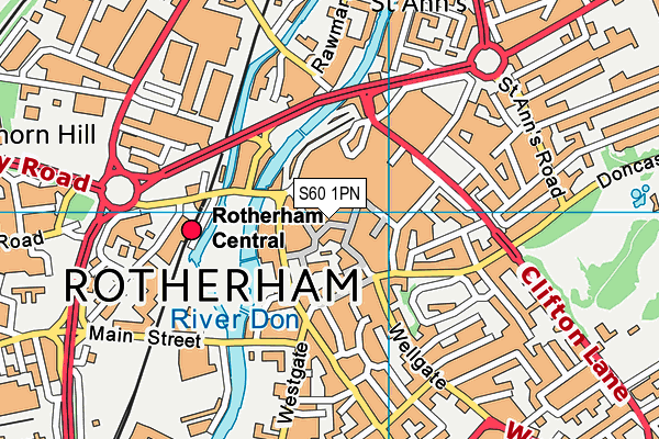 S60 1PN map - OS VectorMap District (Ordnance Survey) S60 1PN map - OS VectorMap District (Ordnance Survey)