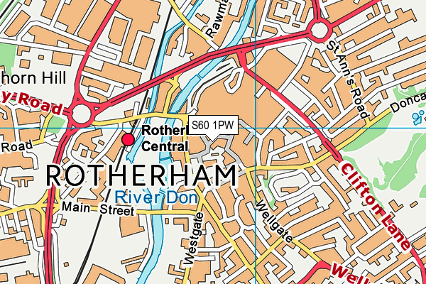 S60 1PW map - OS VectorMap District (Ordnance Survey) S60 1PW map - OS VectorMap District (Ordnance Survey)