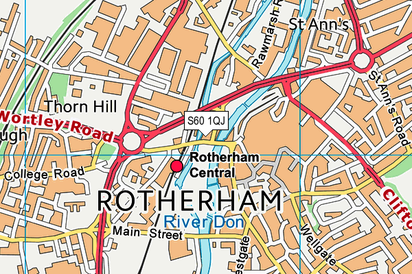 S60 1QJ map - OS VectorMap District (Ordnance Survey) S60 1QJ map - OS VectorMap District (Ordnance Survey)