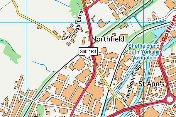 S60 1RJ map - OS VectorMap District (Ordnance Survey) S60 1RJ map - OS VectorMap District (Ordnance Survey)