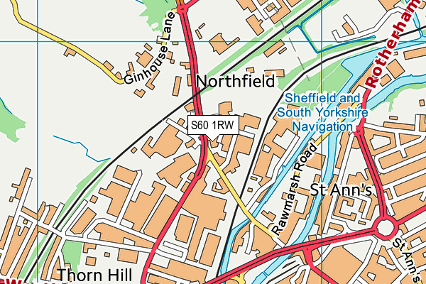 S60 1RW map - OS VectorMap District (Ordnance Survey) S60 1RW map - OS VectorMap District (Ordnance Survey)