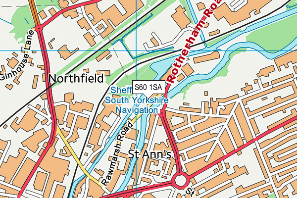 S60 1SA map - OS VectorMap District (Ordnance Survey) S60 1SA map - OS VectorMap District (Ordnance Survey)