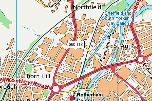 S60 1TZ map - OS VectorMap District (Ordnance Survey) S60 1TZ map - OS VectorMap District (Ordnance Survey)