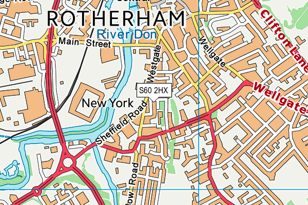 S60 2HX map - OS VectorMap District (Ordnance Survey)