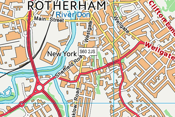 S60 2JS map - OS VectorMap District (Ordnance Survey)