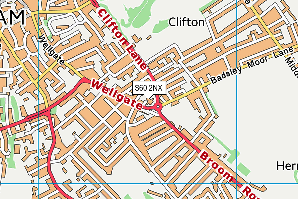 S60 2NX map - OS VectorMap District (Ordnance Survey)