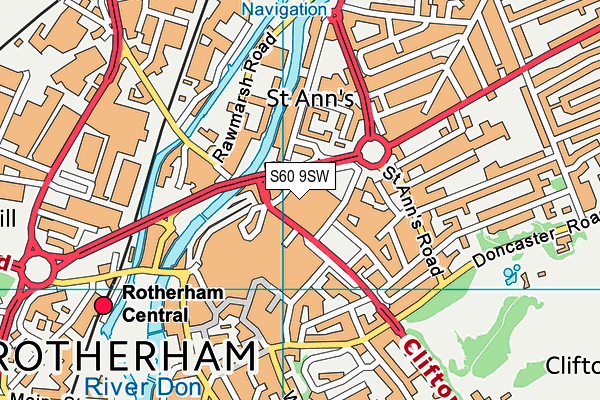 S60 9SW map - OS VectorMap District (Ordnance Survey) S60 9SW map - OS VectorMap District (Ordnance Survey)