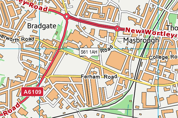 S61 1AH map - OS VectorMap District (Ordnance Survey)