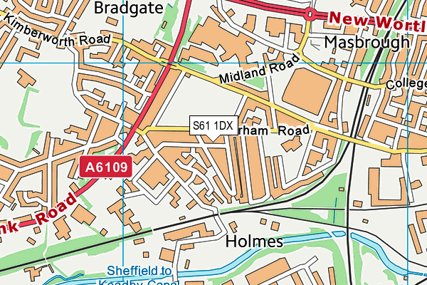 S61 1DX map - OS VectorMap District (Ordnance Survey) S61 1DX map - OS VectorMap District (Ordnance Survey)