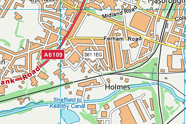 S61 1EG map - OS VectorMap District (Ordnance Survey)