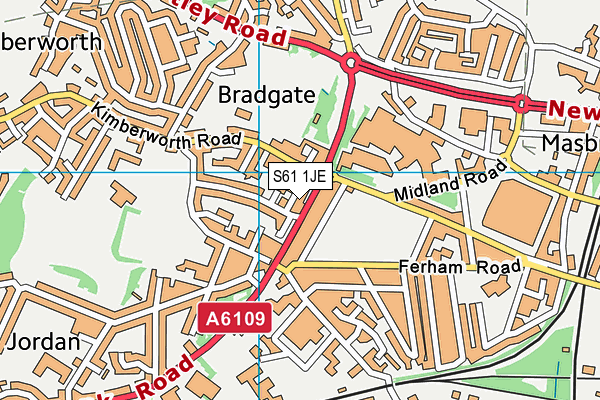 S61 1JE map - OS VectorMap District (Ordnance Survey) S61 1JE map - OS VectorMap District (Ordnance Survey)