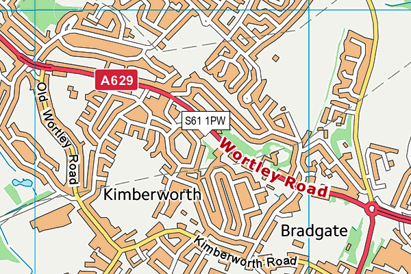S61 1PW map - OS VectorMap District (Ordnance Survey) S61 1PW map - OS VectorMap District (Ordnance Survey)