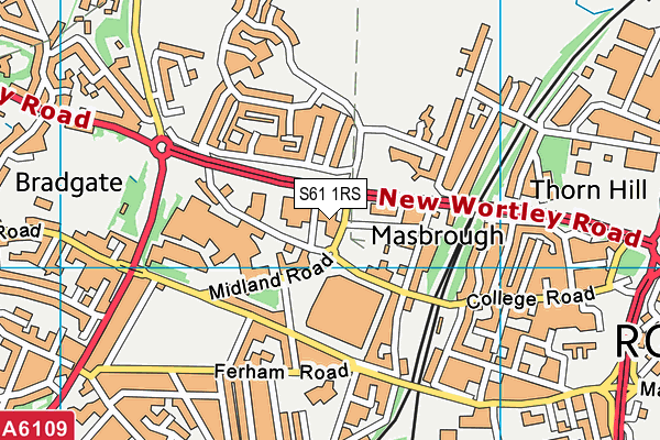 S61 1RS map - OS VectorMap District (Ordnance Survey)