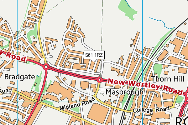 S61 1RZ map - OS VectorMap District (Ordnance Survey)