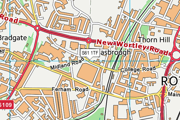 S61 1TF map - OS VectorMap District (Ordnance Survey)
