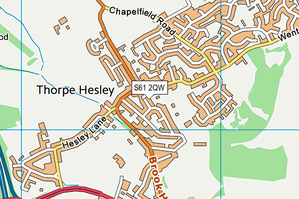 S61 2QW map - OS VectorMap District (Ordnance Survey)