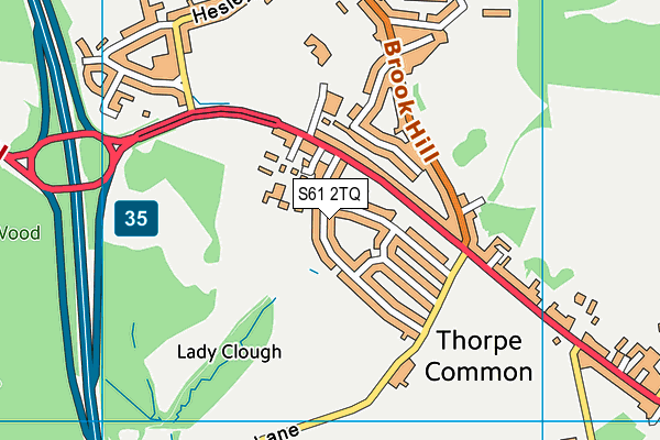 S61 2TQ map - OS VectorMap District (Ordnance Survey)