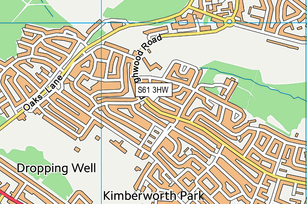 S61 3HW map - OS VectorMap District (Ordnance Survey)