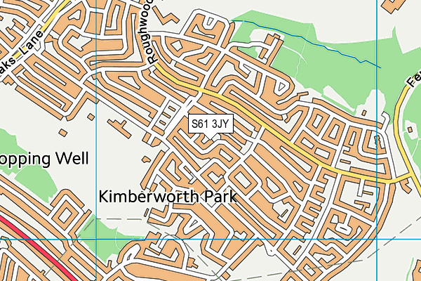 S61 3JY map - OS VectorMap District (Ordnance Survey)