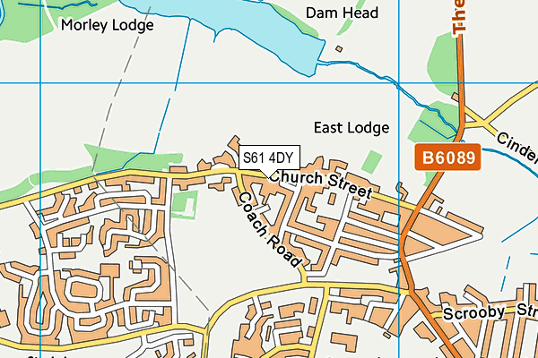 S61 4DY map - OS VectorMap District (Ordnance Survey)