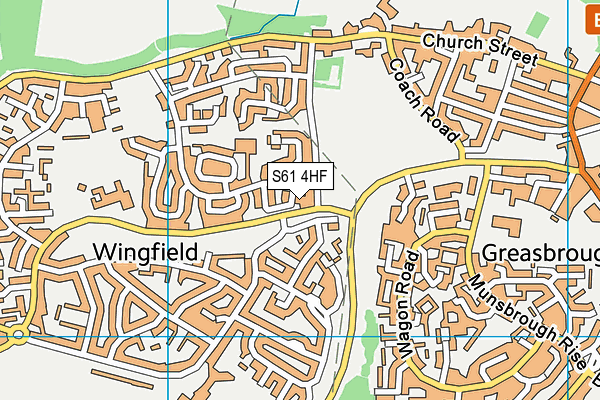 S61 4HF map - OS VectorMap District (Ordnance Survey)