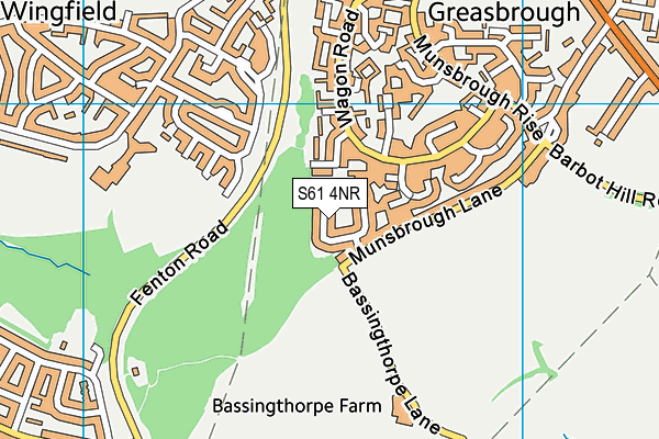 S61 4NR map - OS VectorMap District (Ordnance Survey)