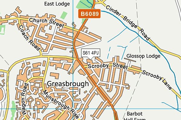 S61 4PJ map - OS VectorMap District (Ordnance Survey)