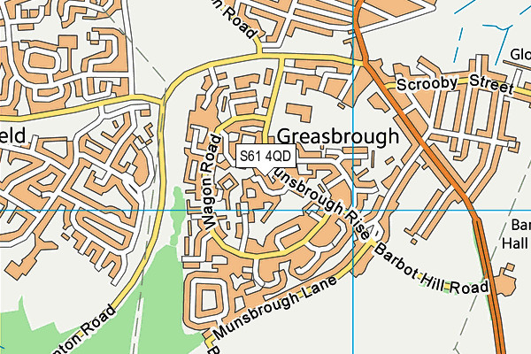 S61 4QD map - OS VectorMap District (Ordnance Survey)