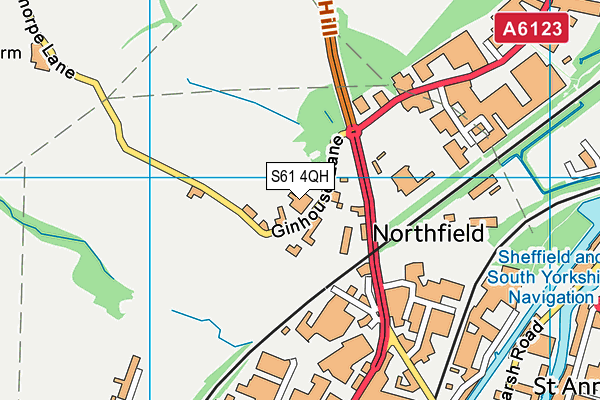 S61 4QH map - OS VectorMap District (Ordnance Survey) S61 4QH map - OS VectorMap District (Ordnance Survey)