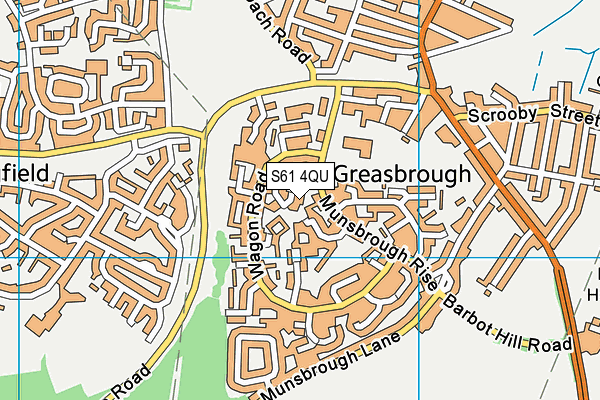 S61 4QU map - OS VectorMap District (Ordnance Survey)
