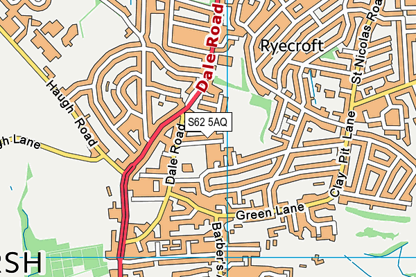 S62 5AQ map - OS VectorMap District (Ordnance Survey)