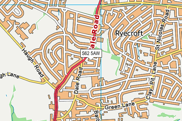 S62 5AW map - OS VectorMap District (Ordnance Survey)