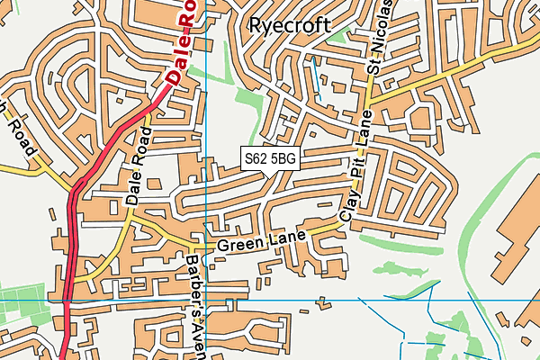 S62 5BG map - OS VectorMap District (Ordnance Survey)