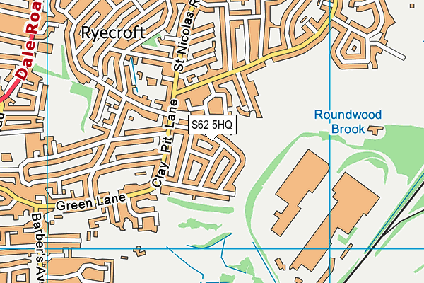S62 5HQ map - OS VectorMap District (Ordnance Survey)