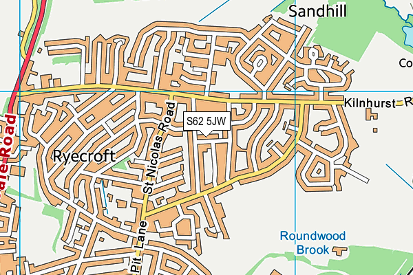 S62 5JW map - OS VectorMap District (Ordnance Survey) S62 5JW map - OS VectorMap District (Ordnance Survey)