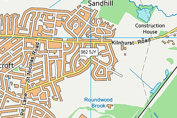 S62 5JY map - OS VectorMap District (Ordnance Survey)