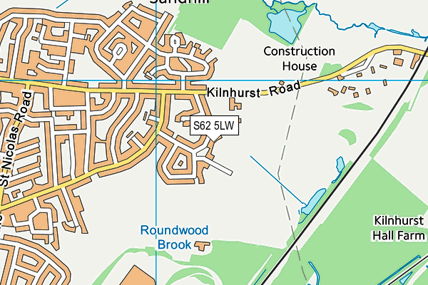 S62 5LW map - OS VectorMap District (Ordnance Survey)