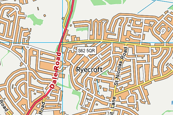 S62 5QR map - OS VectorMap District (Ordnance Survey)