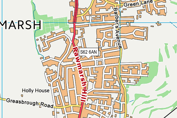 S62 6AN map - OS VectorMap District (Ordnance Survey) S62 6AN map - OS VectorMap District (Ordnance Survey)