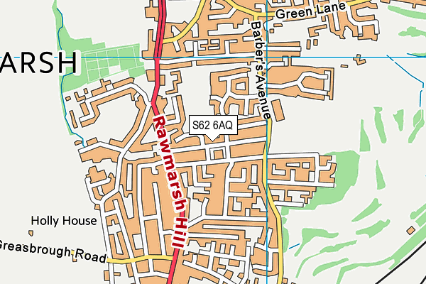 S62 6AQ map - OS VectorMap District (Ordnance Survey)
