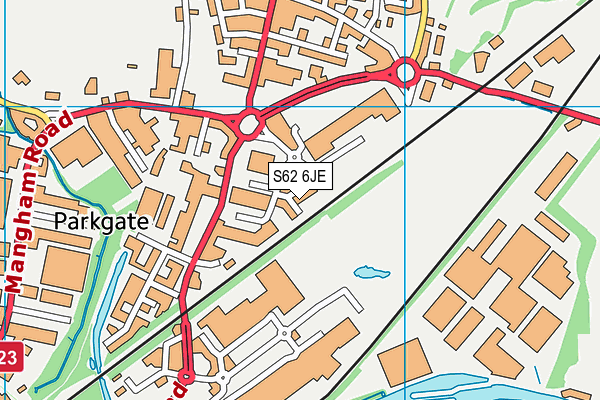 S62 6JE map - OS VectorMap District (Ordnance Survey)