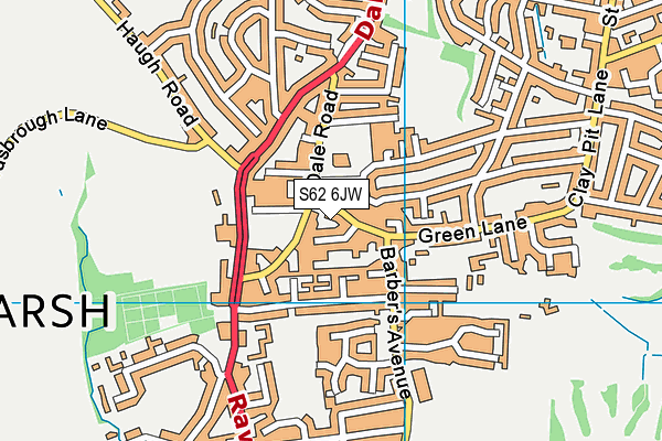 S62 6JW map - OS VectorMap District (Ordnance Survey) S62 6JW map - OS VectorMap District (Ordnance Survey)
