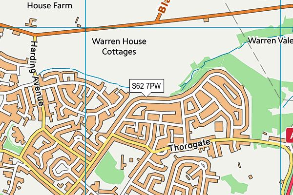 S62 7PW map - OS VectorMap District (Ordnance Survey) S62 7PW map - OS VectorMap District (Ordnance Survey)
