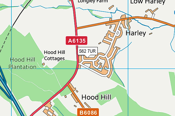 S62 7UR map - OS VectorMap District (Ordnance Survey)