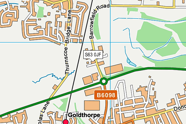 S63 0JF map - OS VectorMap District (Ordnance Survey)