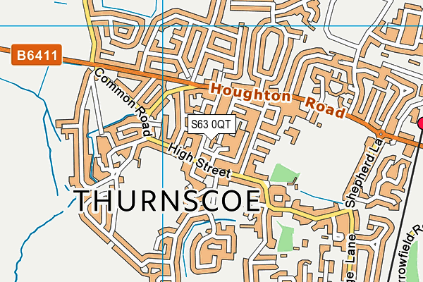 S63 0QT map - OS VectorMap District (Ordnance Survey)