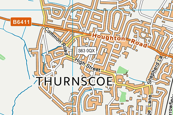 S63 0QX map - OS VectorMap District (Ordnance Survey)